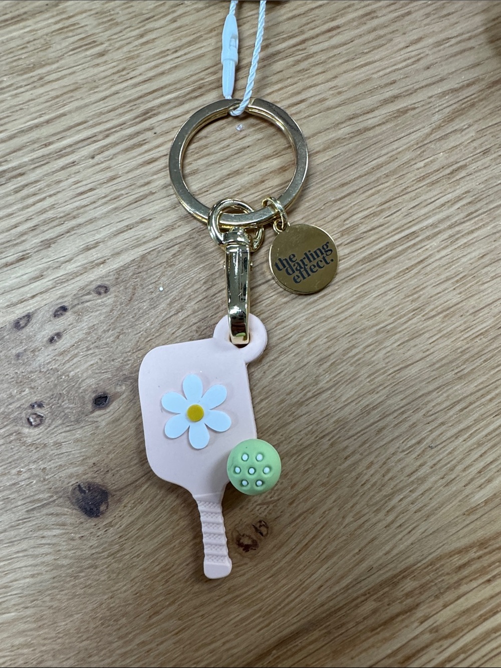 The Sterling Effect Pink Daisy Picklball Keychain